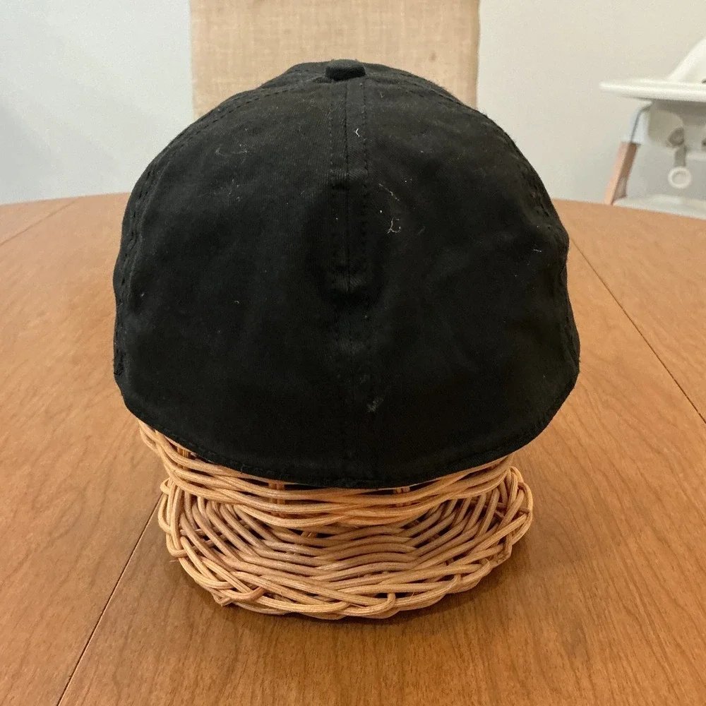 Y2K Harley-Davidson Grunge Biker Hat OSFM Black Embroidered Cap Daytona Beach FL